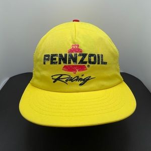 Vintage Pennzoil Racing Snapback Hat Swingster Made in USA